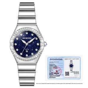 Reloj de Cuarzo para Mujer <span class=keywords><strong>RENOVO</strong></span> R66060, Diseño Moderno, Resistente al Agua 3ATM, Esfera Luminosa con Diamantes y Cielo Estrellado, Correa de Aleación - Product Image 5