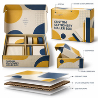 Boîte d'expédition et de vente au détail personnalisée en carton ondulé brillant E-Flute pour papeterie