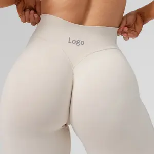 Abbigliamento sportivo in Spandex con Logo personalizzato 2024 da donna pantaloni da Yoga a vita alta da palestra per allenamento Fitness vestiti attillati Leggings da Yoga