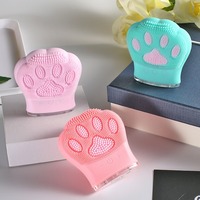 Brosse nettoyante électrique pour le visage, nettoyeur de pores, brosse faciale en silicone, design patte de chat