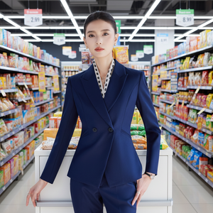 Traje Formal para Cajero de Banco, Combinación de Colores Calmos, <span class=keywords><strong>Blazer</strong></span> Formal, Traje de Poliéster de Alta Densidad, Uniforme de Recepción para Hotel - Product Image 1