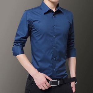 Camicia da <span class=keywords><strong>Uomo</strong></span> Joychuang Slim Fit Grigia Elegante Moda Casual Camicia a Maniche Lunghe - Product Image 4