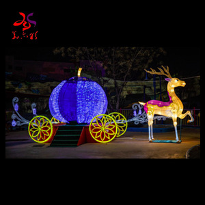 Decoración al aire libre personalizada, luces de modelado iluminadas en 3D, <span class=keywords><strong>Reno</strong></span> con trineo, motivo de Navidad, gran oferta - Product Image 3