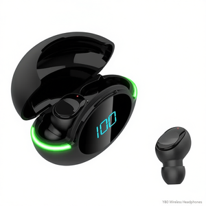 Écouteurs sans fil Myrva Y80, intra-auriculaires, commande tactile, écran numérique, charge par type C, écouteurs sportifs - Product Image 1