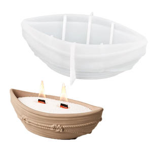 Grand moule irrégulier en silicone en forme de voilier en forme de <span class=keywords><strong>corde</strong></span> torsadée 3D facile à utiliser pour le bricolage, vase à fleurs en résine de ciment - Product Image 3