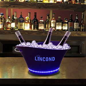 Đồ Dùng Quán Bar Sang Trọng Tùy Chỉnh Xô Đá Rượu Sâm Banh Bia Nhấp Nháy Xô Đá <span class=keywords><strong>Led</strong></span> 8L Bằng Nhựa Acrylic Cho Bữa Tiệc Quán Bar - Product Image 2