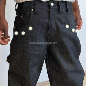 Jean en denim brut japonais sur mesure 14 oz, coupe décontractée, style vintage, jambe large, baggy, original - Product Image 3