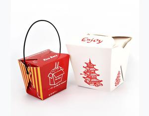 Custom stampato monouso <span class=keywords><strong>cartone</strong></span> bianco imballaggio <span class=keywords><strong>per</strong></span> cibo da asporto riso cinese Noodle scatola <span class=keywords><strong>di</strong></span> <span class=keywords><strong>carta</strong></span> da imballaggio con manico - Product Image 3