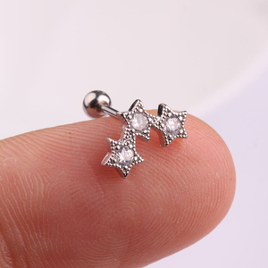 Prêt à expédier, bijoux de piercing d'oreille en cartilage, croix, petite étoile, hélix - Product Image 1