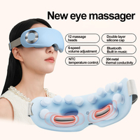 Hochwertiger 3D Kabelloser Luftdruck-Vibrations-Augenmassagegerät für Selbstpflege und Wellness mit 3 Stufen Heißkompresse & Musik