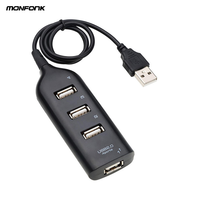 Adaptateur de concentrateur USB Monfonk Hi-Speed, mini concentrateur USB 2.0, séparateur 4 ports pour PC, ordinateur portable, ordinateur portable, périphériques informatiques
