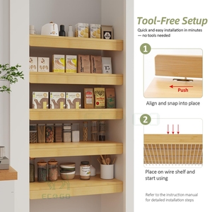Natural Bamboo Wire Shelf Cover Waterproof Dustproof <b>Storage</b> Rack Protector for Bathroom Balcony Use - Product Image 1