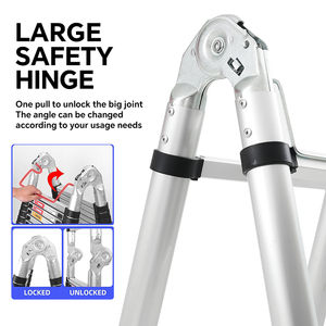 STARRYHEART Multi-Purpose A Frame Telescopic <b>Ladders</b> Easy Storage Aluminum Extension <b>Ladder</b> for Outdoor Home RV - Product Image 6
