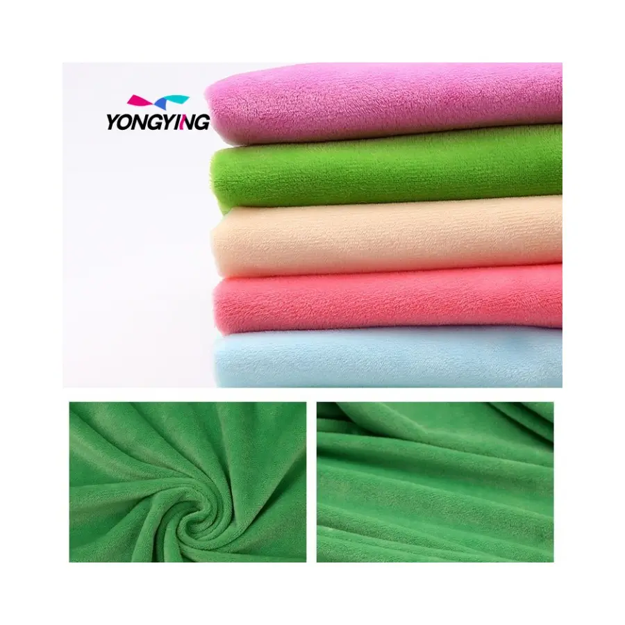 Yongying alta calidad 95% poliéster 5% Spandex telas de lana de gamuza de punto súper suave para ropa