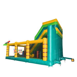 Parc de jeux gonflable sur le thème de la jungle avec château gonflable, toboggan et animaux - Product Image 2