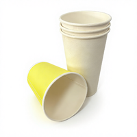 Gobelet en papier jetable biodégradable imprimé sur mesure 2,5/4/6/8/10/12/16 OZ à double/simple paroi avec couvercle pour les boissons à emporter