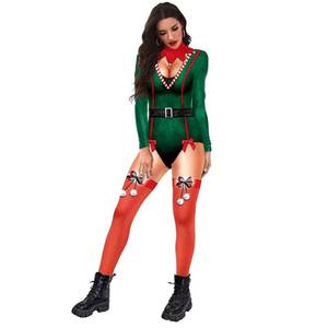 Disfraz de película sexy para mujer, mono de manga larga con estampado 3D para fiesta de cosplay de Navidad y Halloween, venta al por mayor - Product Image 6