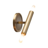 Applique murale LED double tête en cuivre de luxe, design moderne et minimaliste, pour chambre à coucher, chevet, salon, couloir, hôtel, maison