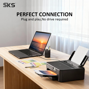 USB 2.0 AM to BM <strong>Printer</strong> <strong>Cable</strong> 1m 2m Black Injection Molded High Speed Data Transfer for HP Canon Epson <strong>Printer</strong> Scanner - Product Image 6