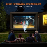 Mini projecteur portable, projecteur vidéo portable avec prise en charge Full HD 4K, 720P local, écran LCD intelligent similaire à une Smart TV