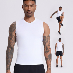 Camiseta Deportiva sin Mangas para Hombre, Tejido Sólido, para Levantamiento de Pesas, Ajustada, Transpirable, de Secado Rápido, Spandex/Poliéster - Product Image 2
