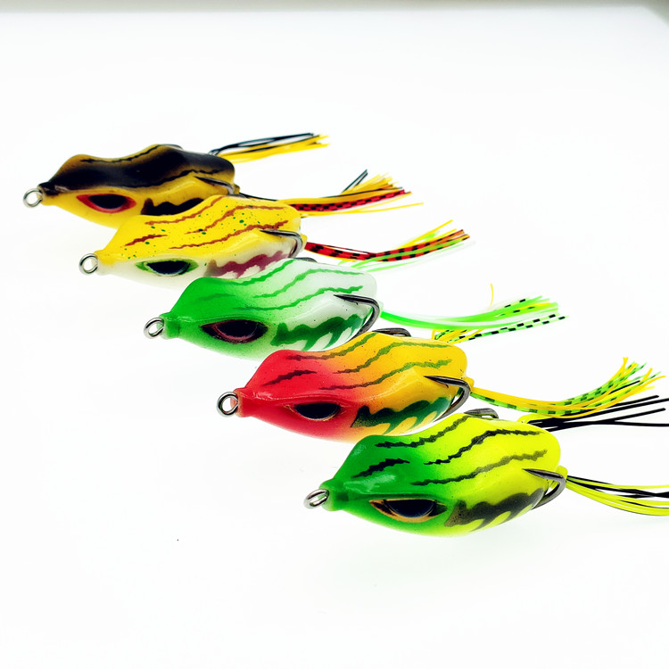 Рыболовная Приманка Topwater frog, мягкие приманки 5,5 см 11,5 г, приманки для ловли окуня, змеи, 5 цветов, хорошее действие