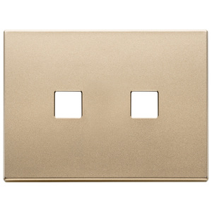 Flat Satin Gold Wall <b>Plate</b> 3Mx2 Double <b>Switch</b> Cover 12.5cm x 9.5cm - Product Image 1
