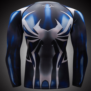 Cody Lundin Gym <strong>Clothes</strong> Men Polyester Spandex T Shirts <strong>Spiderman</strong> Compression Long Sleeve T Shirt - Product Image 3