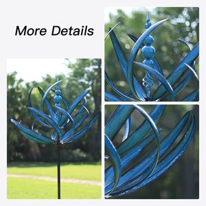 Extra <b>Large</b> Antique Outdoor Metal Wind Spinners Rectangle-Shaped Sculptures with Stake Yard Garden Decor Waterproof Lawn Art - Product Image 5