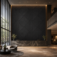 Panneaux muraux en grille de placage PVC MDF insonorisants pour salon, hôtel et hôpital