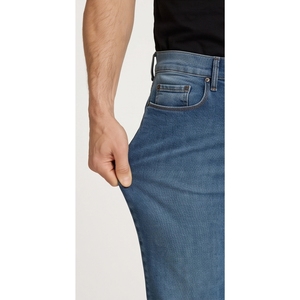 Jean en denim délavé coupe droite slim pour homme, taille mi-haute, en coton, style automne - Product Image 5