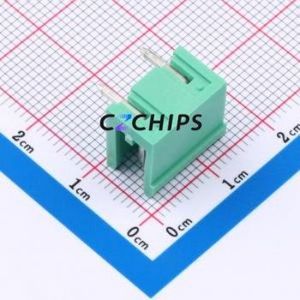 MX2EDGR-7.62-02P-GN01-Cu-A Plug-in Terminal Block Bent Lead Through Hole,P=7.62mm Board-to-Board / Socket Open 1x2P 7.62mm Green - Product Image 2