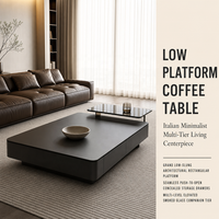 Nouveau modèle 2026 : Ensemble table basse et meuble TV de style minimaliste pour petits salons et chambres, table à thé sur pied avec tiroirs