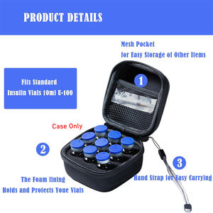 Estojo Térmico para Insulina com Organizador de 9 Compartimentos para Frascos Padrão de 10ml U-100 (Suporte para Geladeira) - Apenas Estojo - Product Image 2