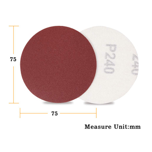 Disque de ponçage en oxyde d'aluminium rouge de haute qualité de 3 pouces (75 mm) avec support adhésif PSA, remplacement pour le polissage du bois et du métal - Product Image 2