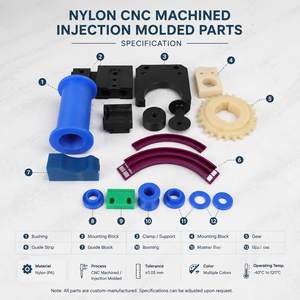 Componentes de Ingeniería de Precisión de Plástico de Poliamida de Alta Resistencia PA66 <span class=keywords><strong>MC</strong></span>, Piezas Mecanizadas por CNC, Fabricación y Procesamiento - Product Image 4