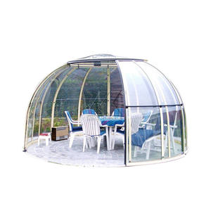 Tente de camping géodésique avec cadre en aluminium, auvent transparent en forme d'étoile, maison dôme, tente transparente - Product Image 3