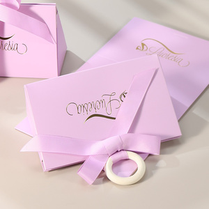 Eco Custom Printed Rigid Wedding Favor Candy Paper <b>Box</b> with Embossing Matt Lamination UV Coating Sponge Lining - Product Image 1