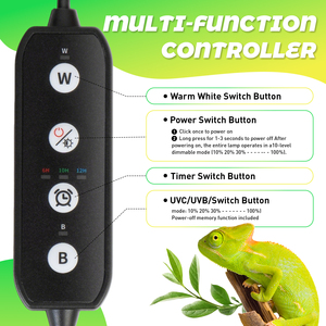 Lampada per Rettili a Spettro Completo <span class=keywords><strong>UVB</strong></span>+UVA Dimmerabile con Timer, Lampada Riscaldante per Tartarughe e Lucertole, Supplemento di Calcio e Illuminazione per il Basking - Product Image 5