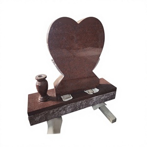 Statue commémorative traditionnelle en granit rouge d'Inde pour cimetière, utilisation extérieure - Product Image 2