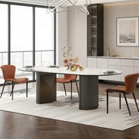 Ensemble de table à manger ovale en bois brossé noir ou bronze, de 63 à 94,5 pouces, pour 8 personnes, avec chaises, meubles de cuisine et de salle à manger