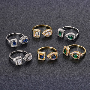 Anello Aperto Geometrico a Goccia Quadrata per Donna, Anello da Dito per Uso Quotidiano - Product Image 2