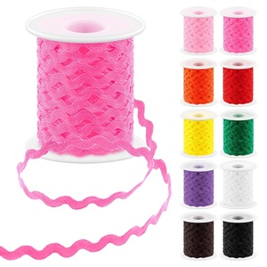 Pita Renda Warna Solid 5mm Double Face Ramah Lingkungan, 100% Poliester, Berwarna-warni, Dekoratif untuk Pakaian, DIY, Jahit Rumah - Product Image 2