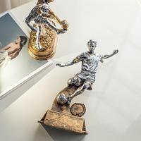 Trophées et récompenses de compétition sportive et design personnalisés Trophées de football en résine bronze argenté Cadeau souvenir