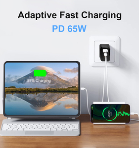 Nueva tendencia GaN 65W PD Cargador de pared 3 puertos Tablet Laptop Cargador para iPhone <span class=keywords><strong>Samsung</strong></span> Teléfono móvil - Product Image 6