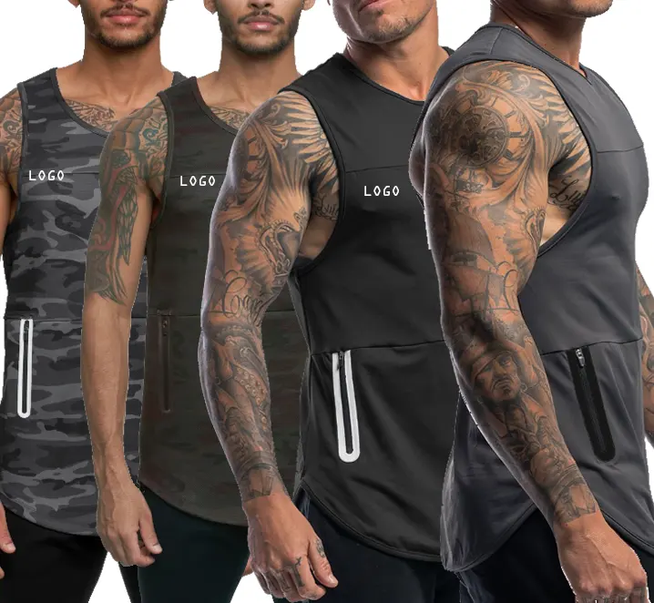 2021 Private Label Summer New Sports Yoga Vests Men Quick Drying Fitness Bottoming Shirt Wholesale Gym Wear