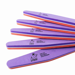 Hochwertige Nagelfeile 80 100 120 150 180 240 Körnung Individuelles Logo 2 Farben Maniküre Nagelfeile Schwamm-Nagelfeilen - Product Image 4