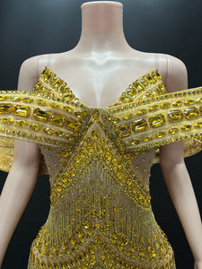 Novance Y4532 2025イブニングドレスエレガントゴールドプロムドレスダイヤモンドストラップレスクラブドレスナイトパーティー用 - Product Image 4