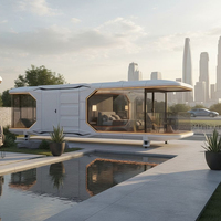 Moducube Maison capsule spatiale mobile de luxe Maison modulaire Maison préfabriquée Tiny Bungalow avec cuisine et salle de bain complètes