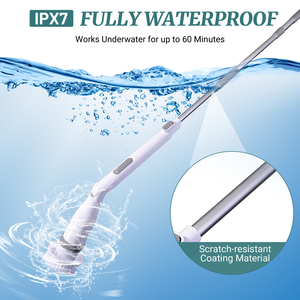 Nettoyeur électrique rotatif sans fil, brosse de nettoyage en plastique avec raclette <span class=keywords><strong>Turbo</strong></span> Scrub, écologique, pour usage domestique, 6 en 1 - Product Image 6